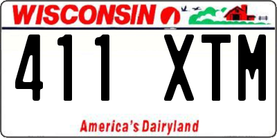 WI license plate 411XTM