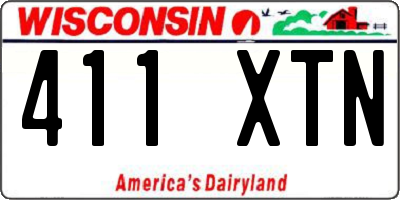 WI license plate 411XTN