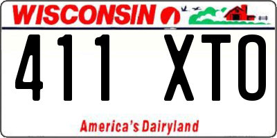 WI license plate 411XTO