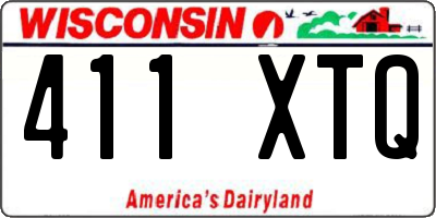 WI license plate 411XTQ