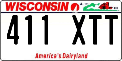 WI license plate 411XTT