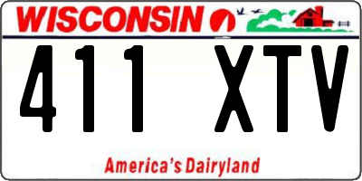 WI license plate 411XTV