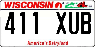 WI license plate 411XUB