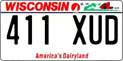 WI license plate 411XUD