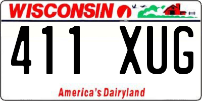 WI license plate 411XUG