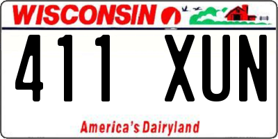 WI license plate 411XUN