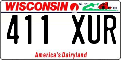 WI license plate 411XUR
