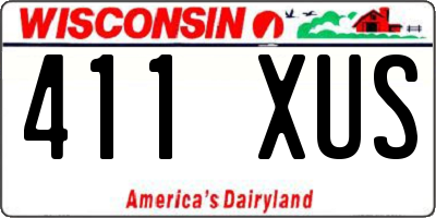 WI license plate 411XUS