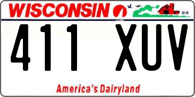 WI license plate 411XUV