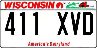 WI license plate 411XVD