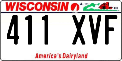 WI license plate 411XVF