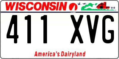 WI license plate 411XVG