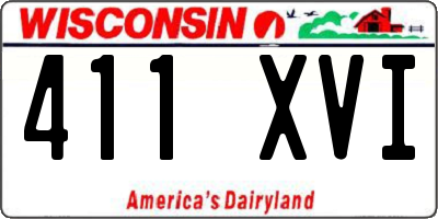 WI license plate 411XVI