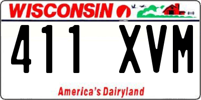 WI license plate 411XVM