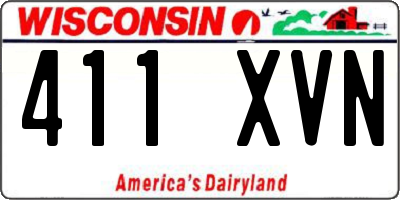 WI license plate 411XVN