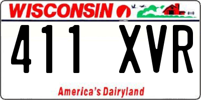 WI license plate 411XVR
