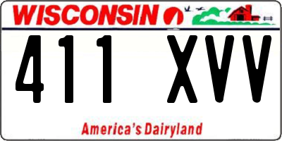 WI license plate 411XVV