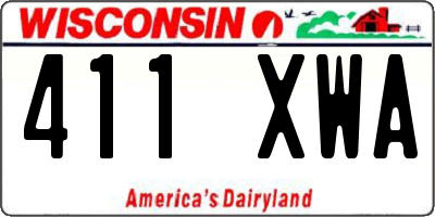 WI license plate 411XWA