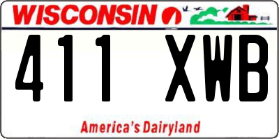 WI license plate 411XWB