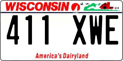 WI license plate 411XWE