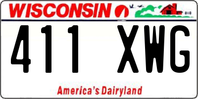 WI license plate 411XWG