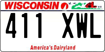 WI license plate 411XWL