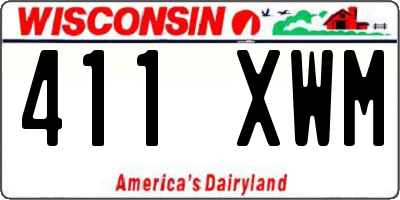 WI license plate 411XWM