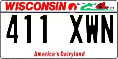 WI license plate 411XWN