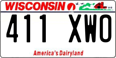 WI license plate 411XWO