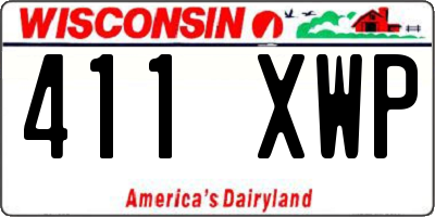 WI license plate 411XWP