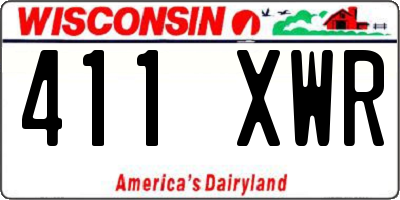 WI license plate 411XWR
