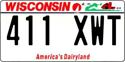WI license plate 411XWT