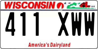 WI license plate 411XWW
