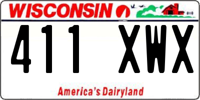 WI license plate 411XWX