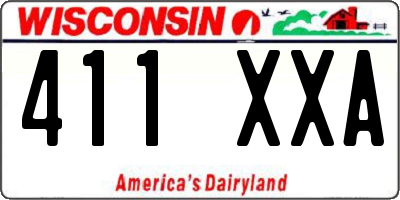 WI license plate 411XXA