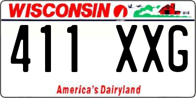 WI license plate 411XXG