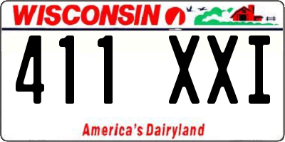 WI license plate 411XXI
