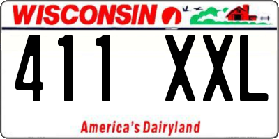 WI license plate 411XXL