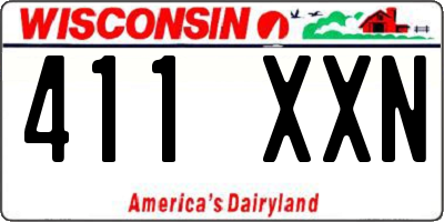WI license plate 411XXN