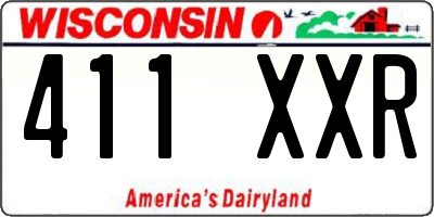 WI license plate 411XXR
