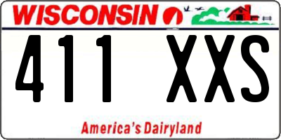 WI license plate 411XXS