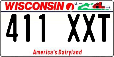 WI license plate 411XXT