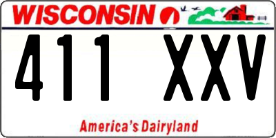 WI license plate 411XXV