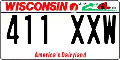WI license plate 411XXW