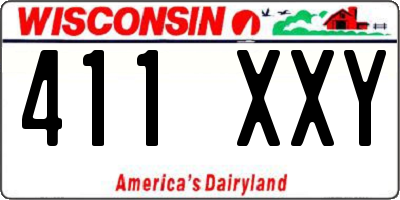WI license plate 411XXY