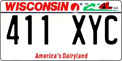 WI license plate 411XYC