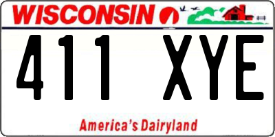 WI license plate 411XYE