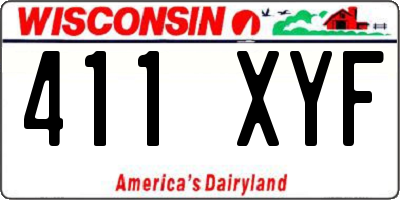 WI license plate 411XYF