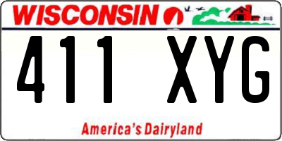 WI license plate 411XYG