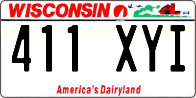 WI license plate 411XYI